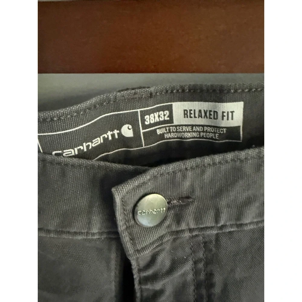 Carhartt Relaxed Fit Canvas Work Pants Charcoal Gray Mens 38x32 Utility Trousers